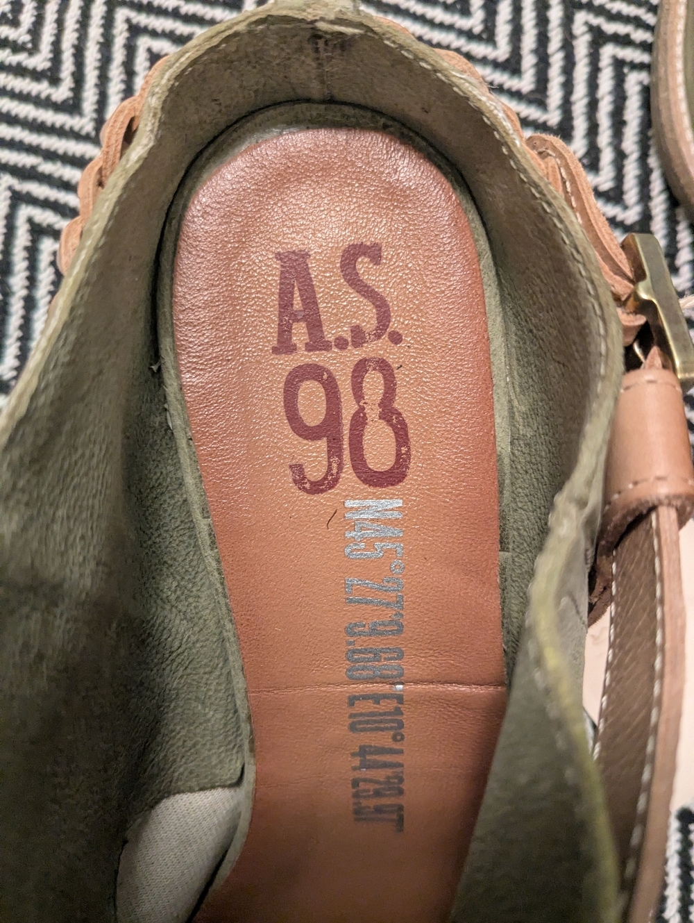AS98 Clif Mules in sage green leather Size 39 8 8.5 - Picture 3 of 9